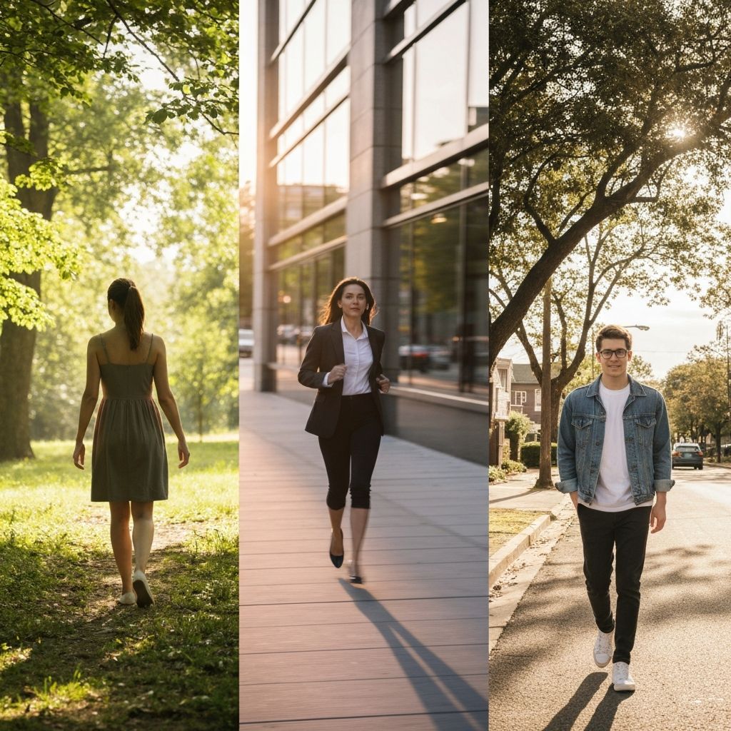 Different walking speeds and paces